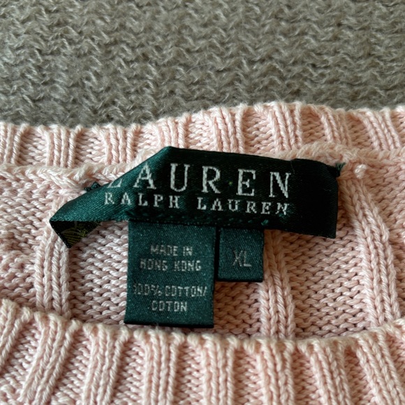 Ralph Lauren Peachy Pink Cable Knit Sweater - Picture 2 of 3